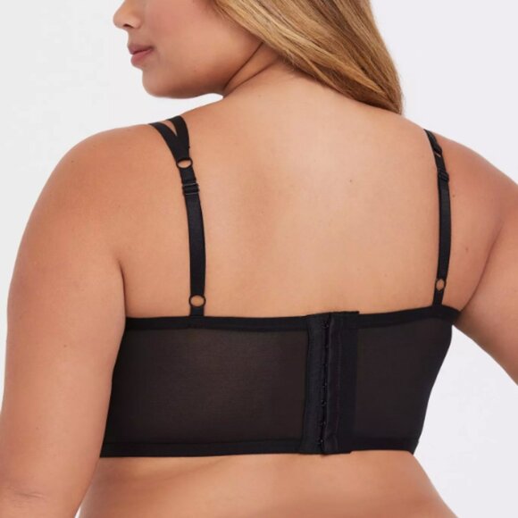 Torrid Black Lace & Mesh Layered Underwire Bralette Size 3 - Picture 2 of 13